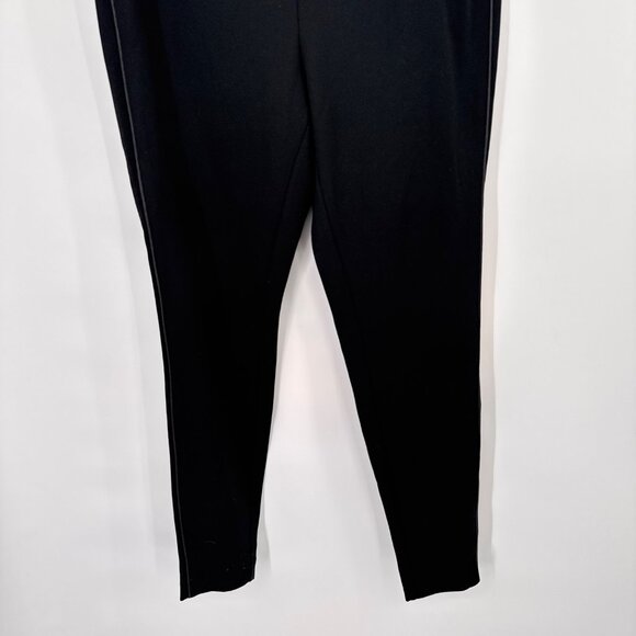 J.Jill Womens Ponte Leggings Black size Medium faux leather trim - Picture 10 of 12